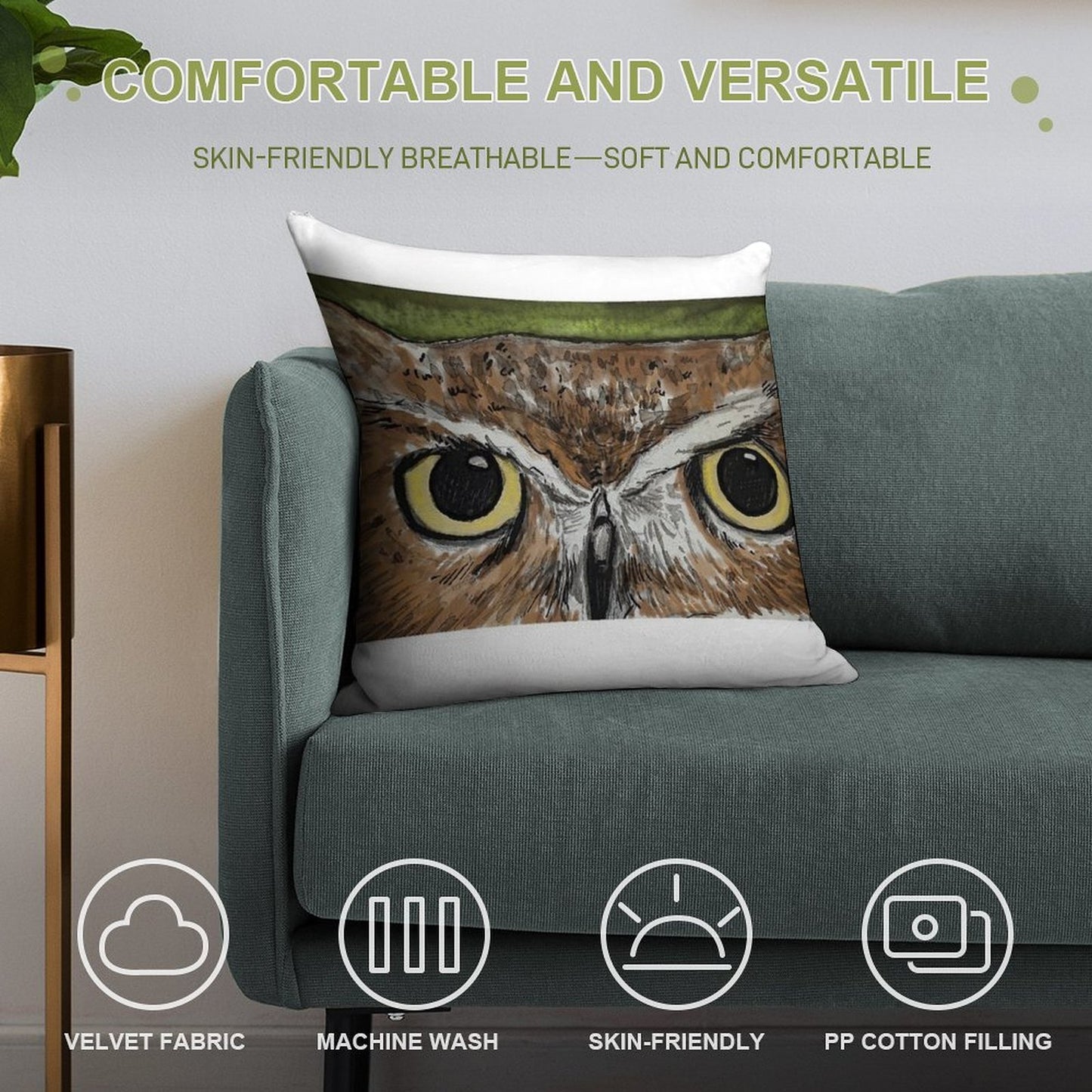 Wise Woods Owl Soft Style Accent Throw Pillow