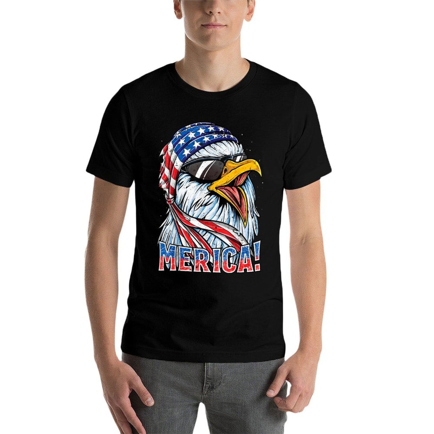 Eagle Merica T 4th of July Merica Men Boys American Odor-resistant T-Shirt