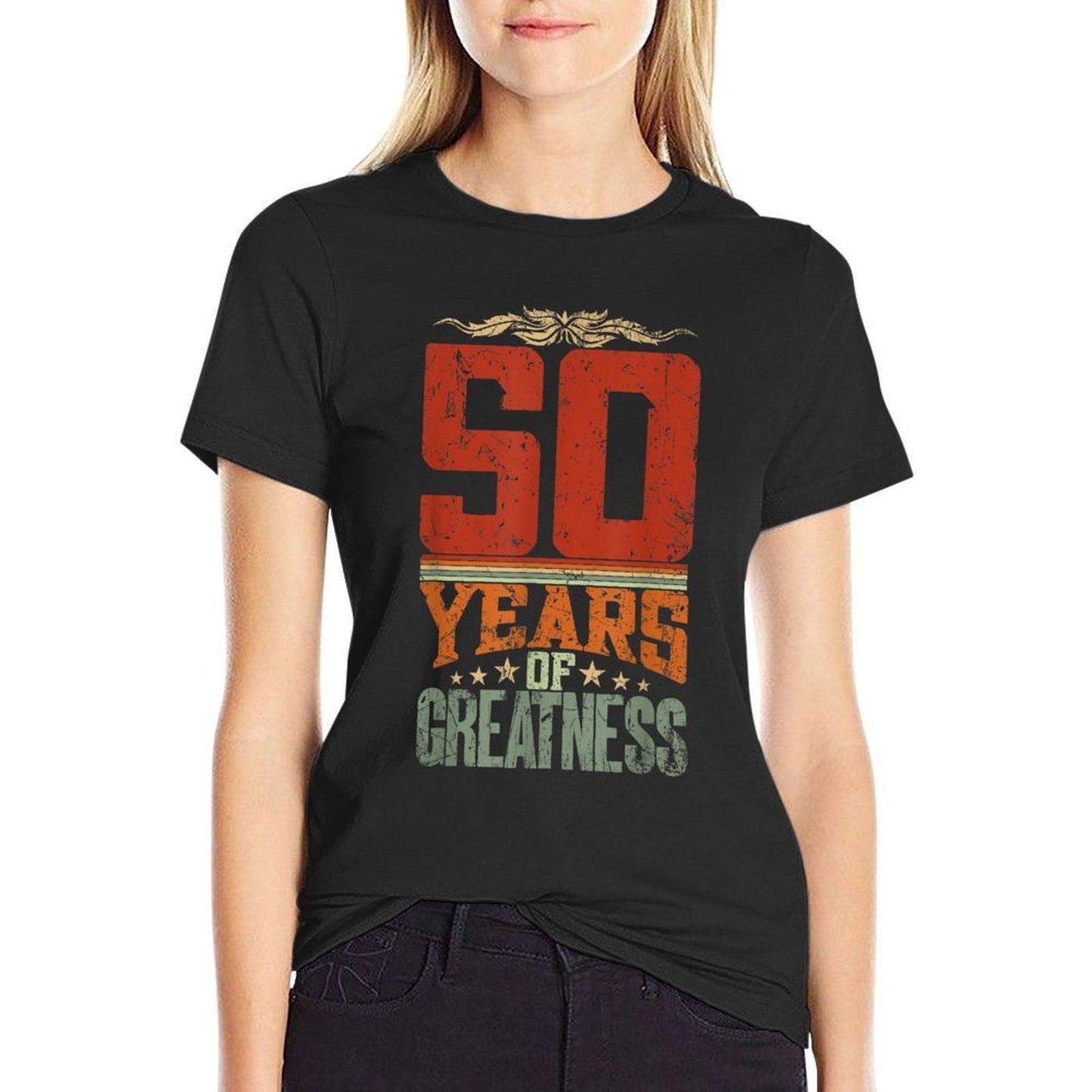50 Years Of Greatness - 50 Years Old 50th Birthday Heathered Texture T-Shirt