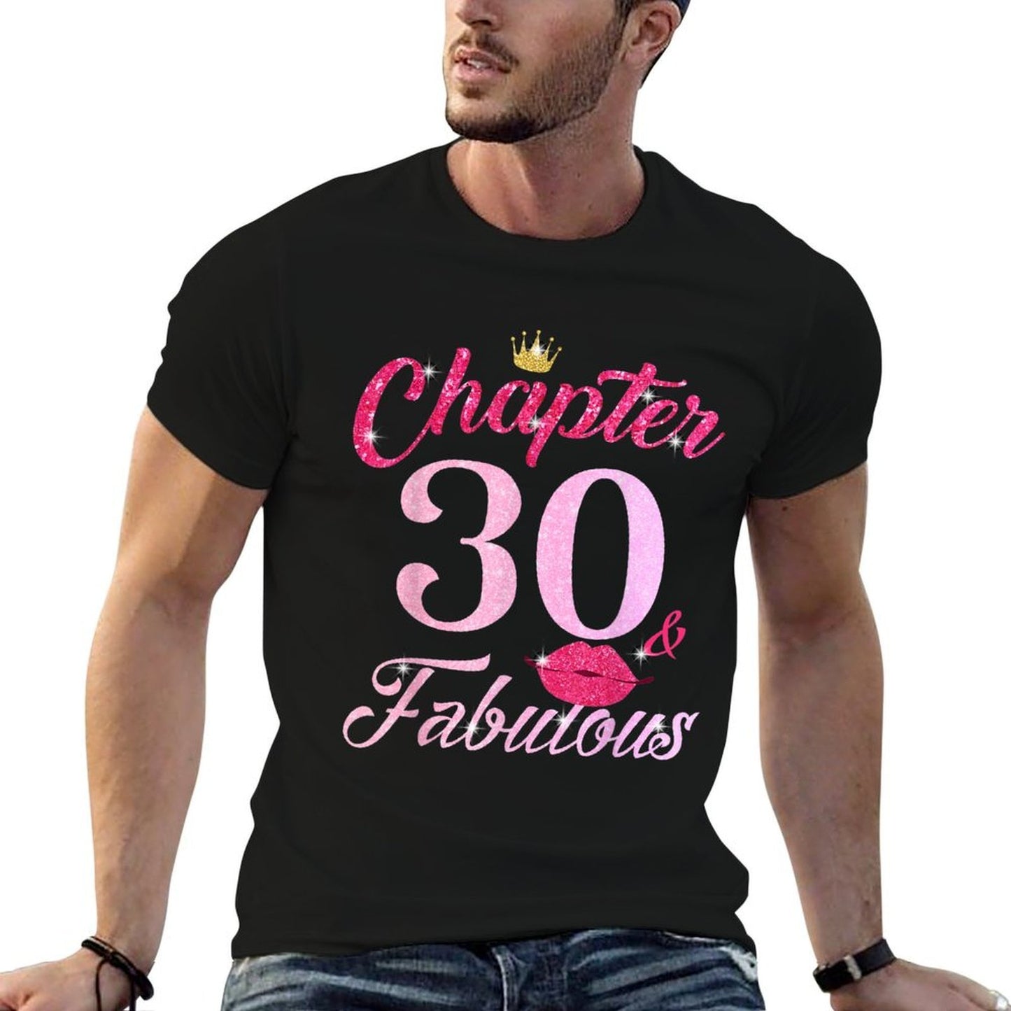 30 Year Old Birthday Lips Chapter 30th B-Day Fabulous Group Oversized Silhouette T-Shirt