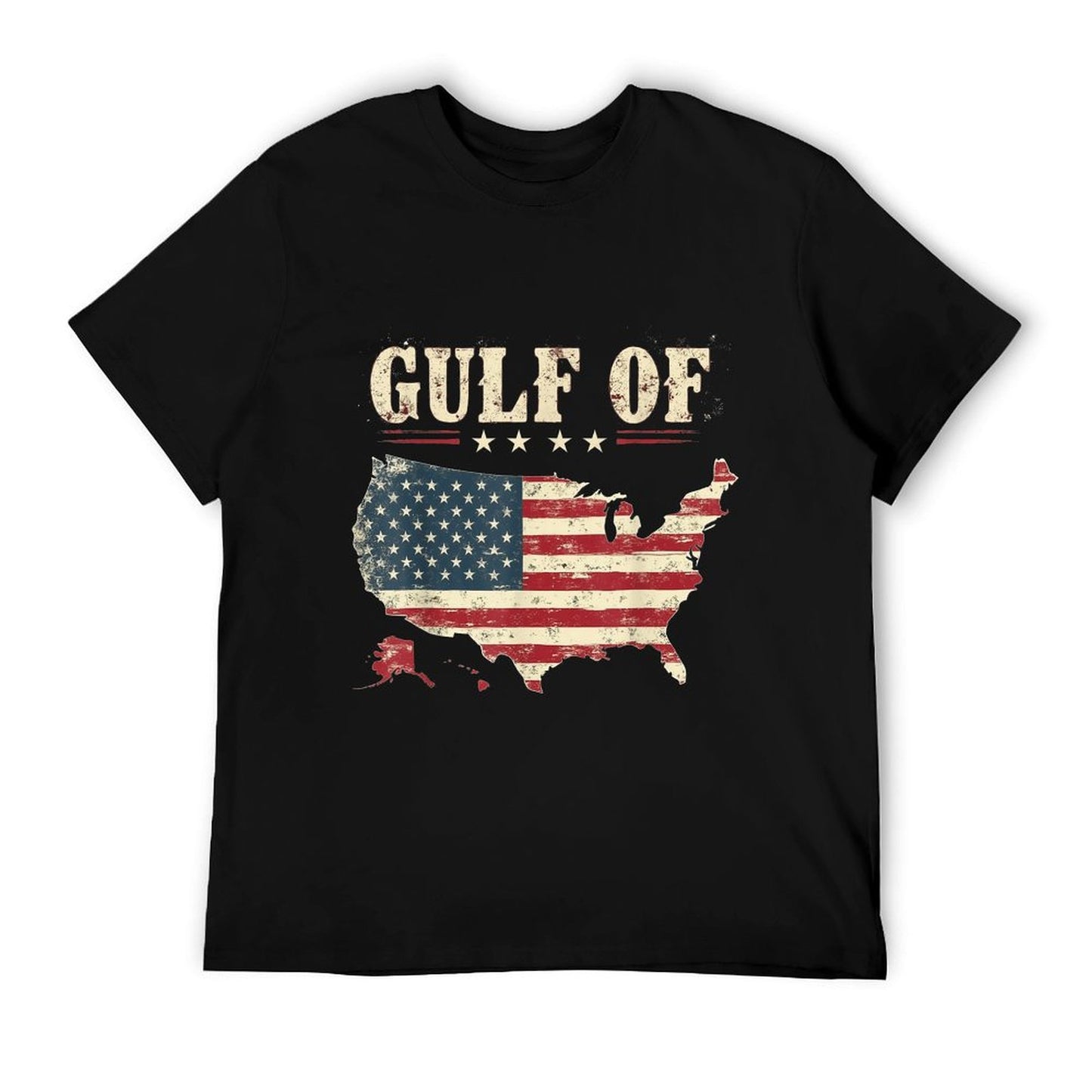 Gulf of USA America Funny USA Flag Vintage Retro Mens Womens Soft T-Shirt
