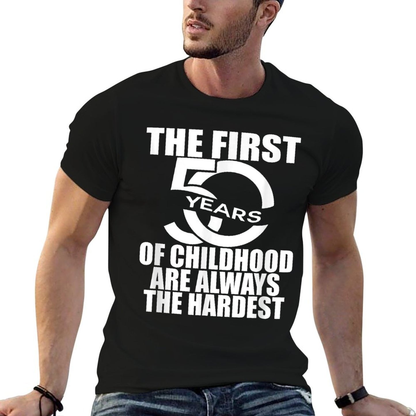 50th Birthday T-shirt Oversized Silhouette T-Shirt
