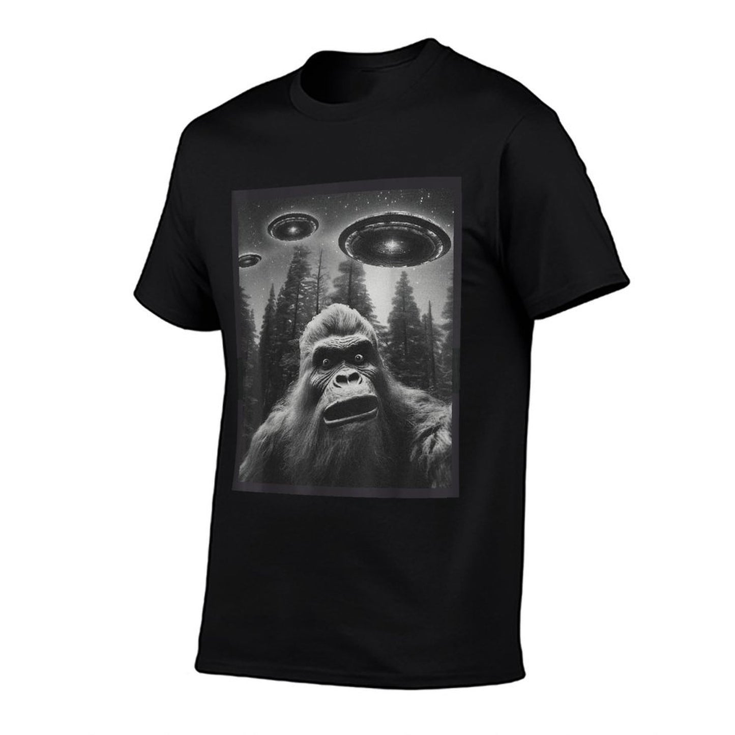 CAT Funny Graphic For Men Women Bigfoot Sasquatch Alien UFO Quick-drying T-Shirt
