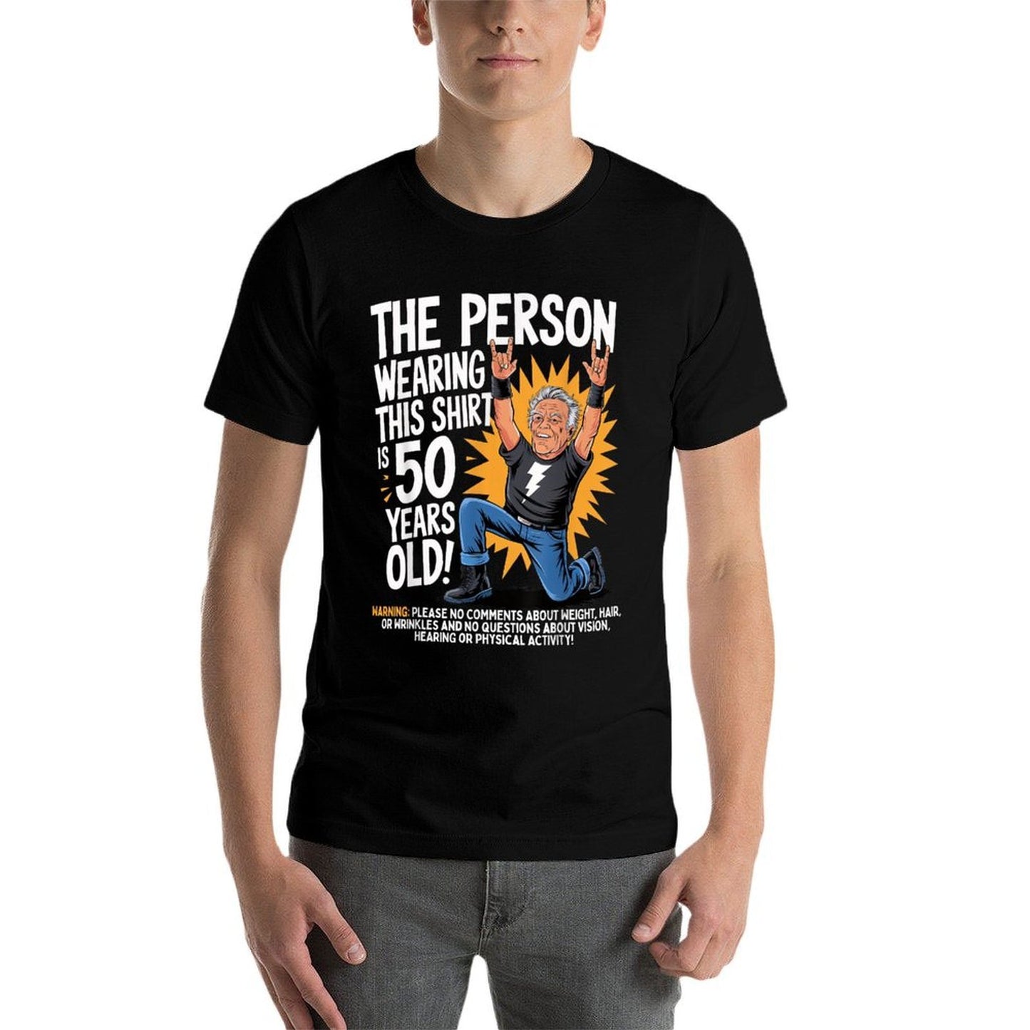 50th Birthday Man Woman 50 Years 1975 Decorative Funny Gift Stretchy T-Shirt