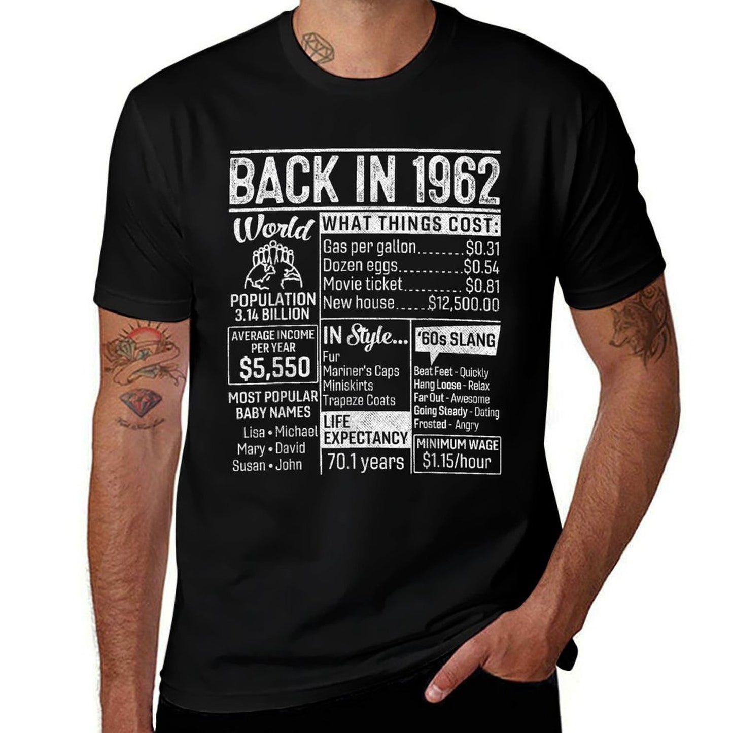 60 Year Old Gifts Back in 1962 Retro Poster 60th Birthday Easy-care T-Shirt