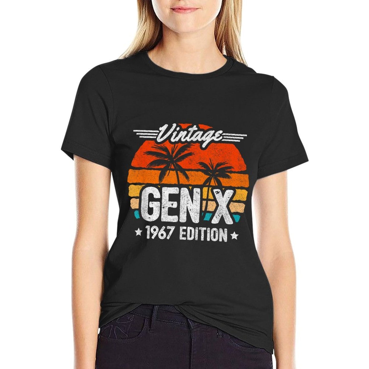 Gen X 1967 - Generation X 1967 Birthday - Gen X Vintage 1967 Ribbed Collar T-Shirt