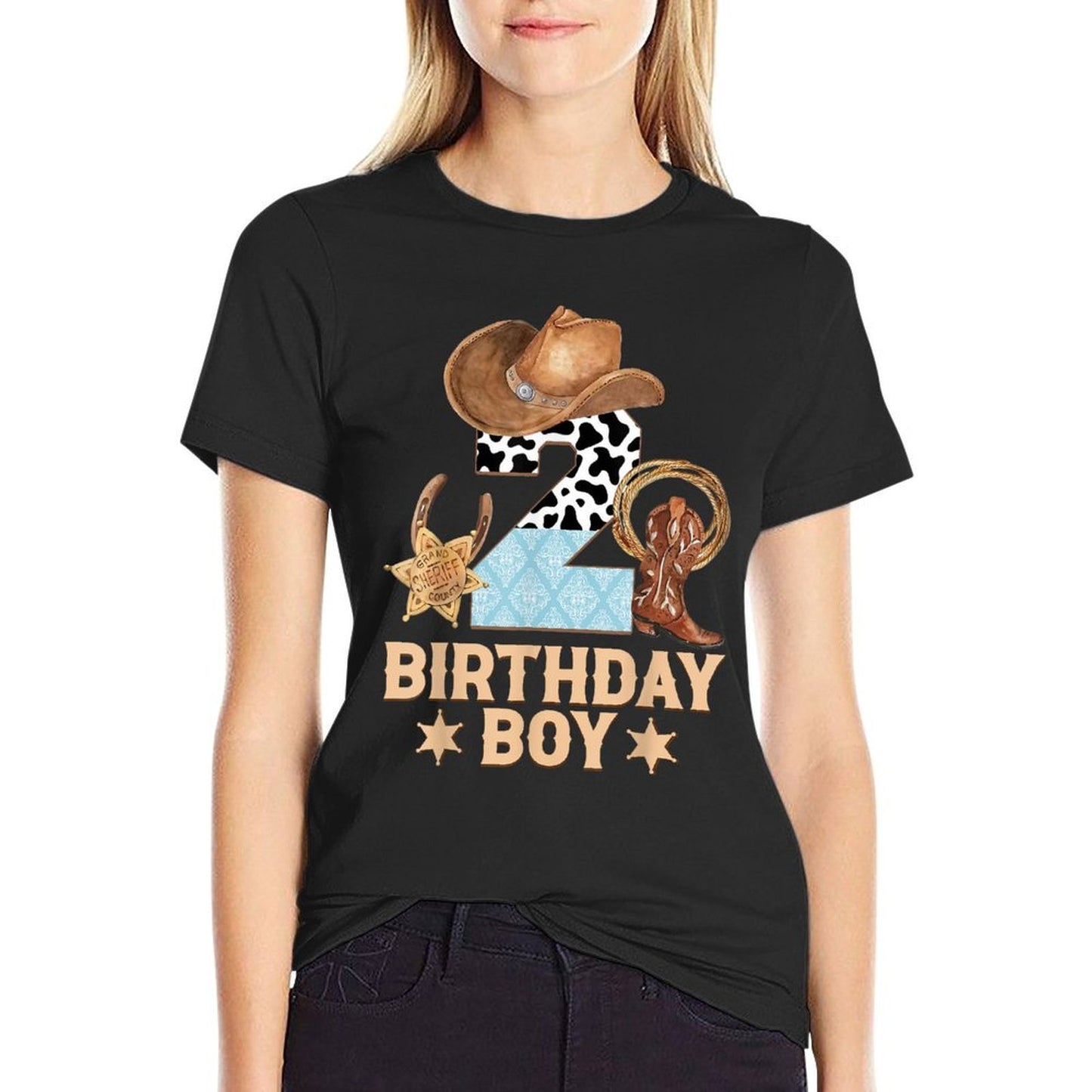 Western Family Birthday Boy 2 Cowboy 2nd Birthday Comfortable T-Shirt