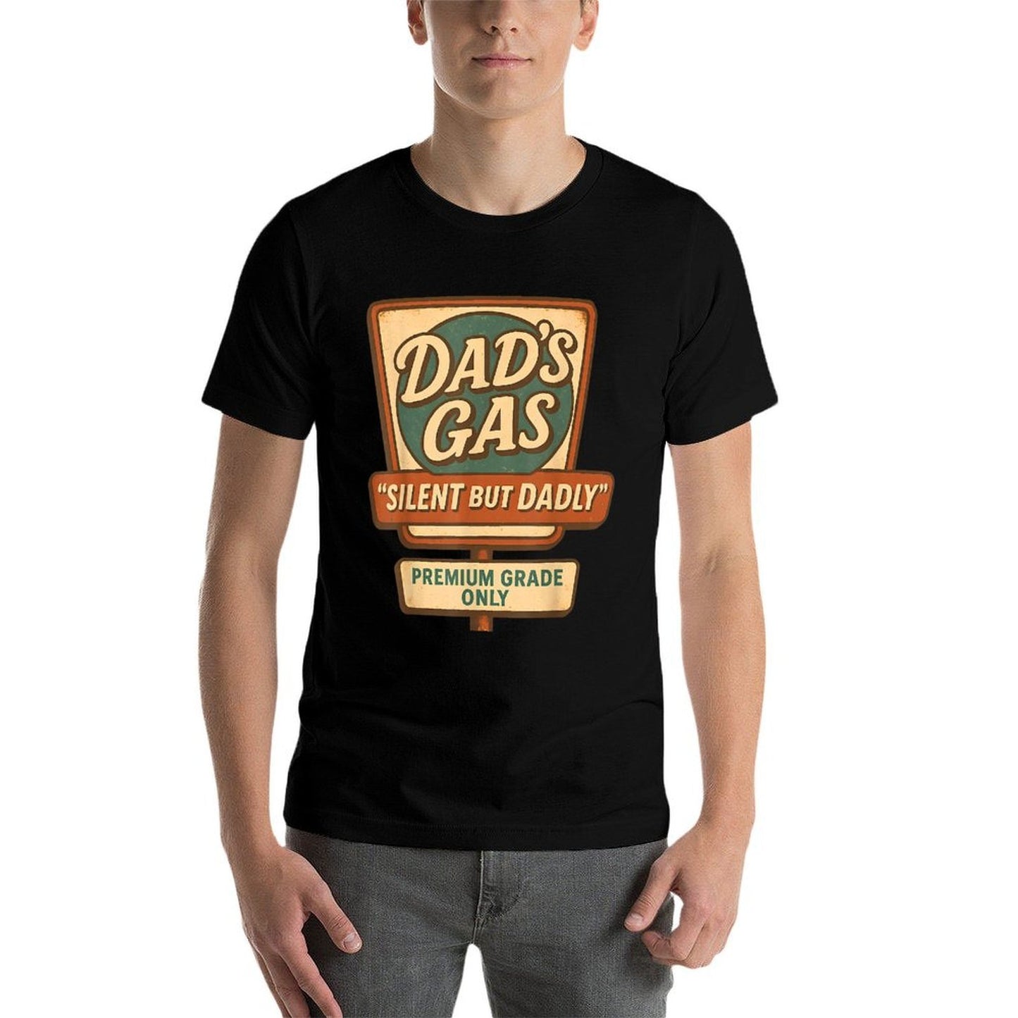 Silent But Dadly Funny Fathers Day Fart Dad Farting Vintage Cotton T-Shirt