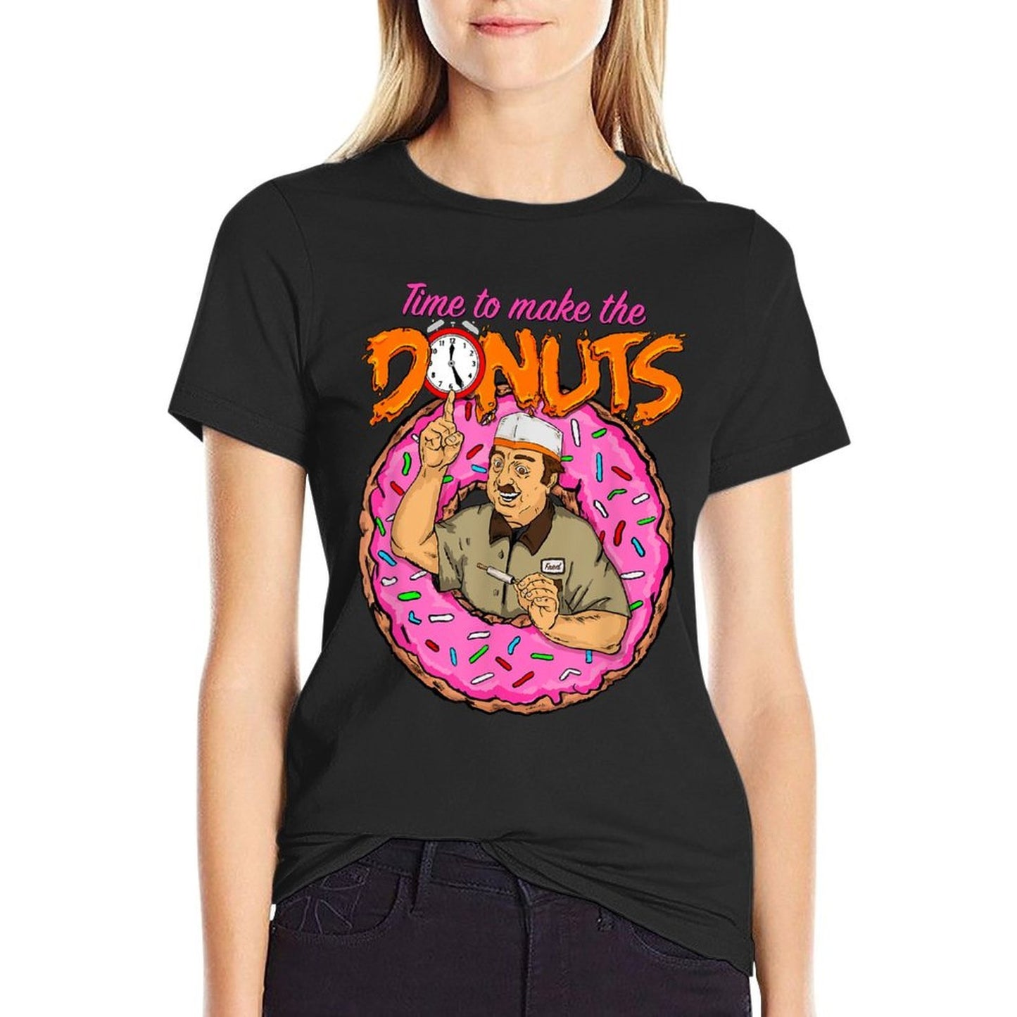 Time To Make The Donuts - Funny Vintage Retro 80's Humor Tee Tagless Design T-Shirt