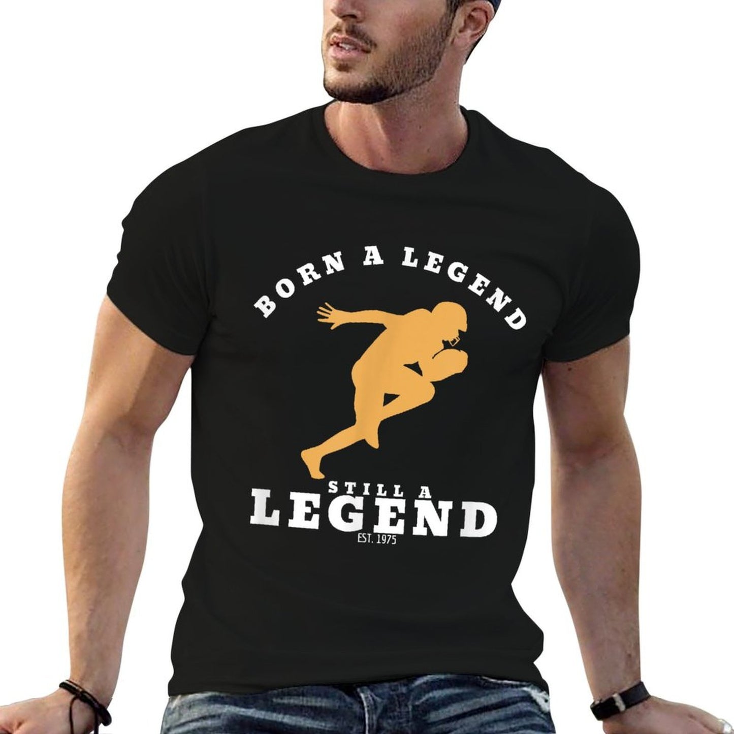 50th Birthday Gift For Men - Football Born Legend 1975 High-quality Stitching T-Shirt