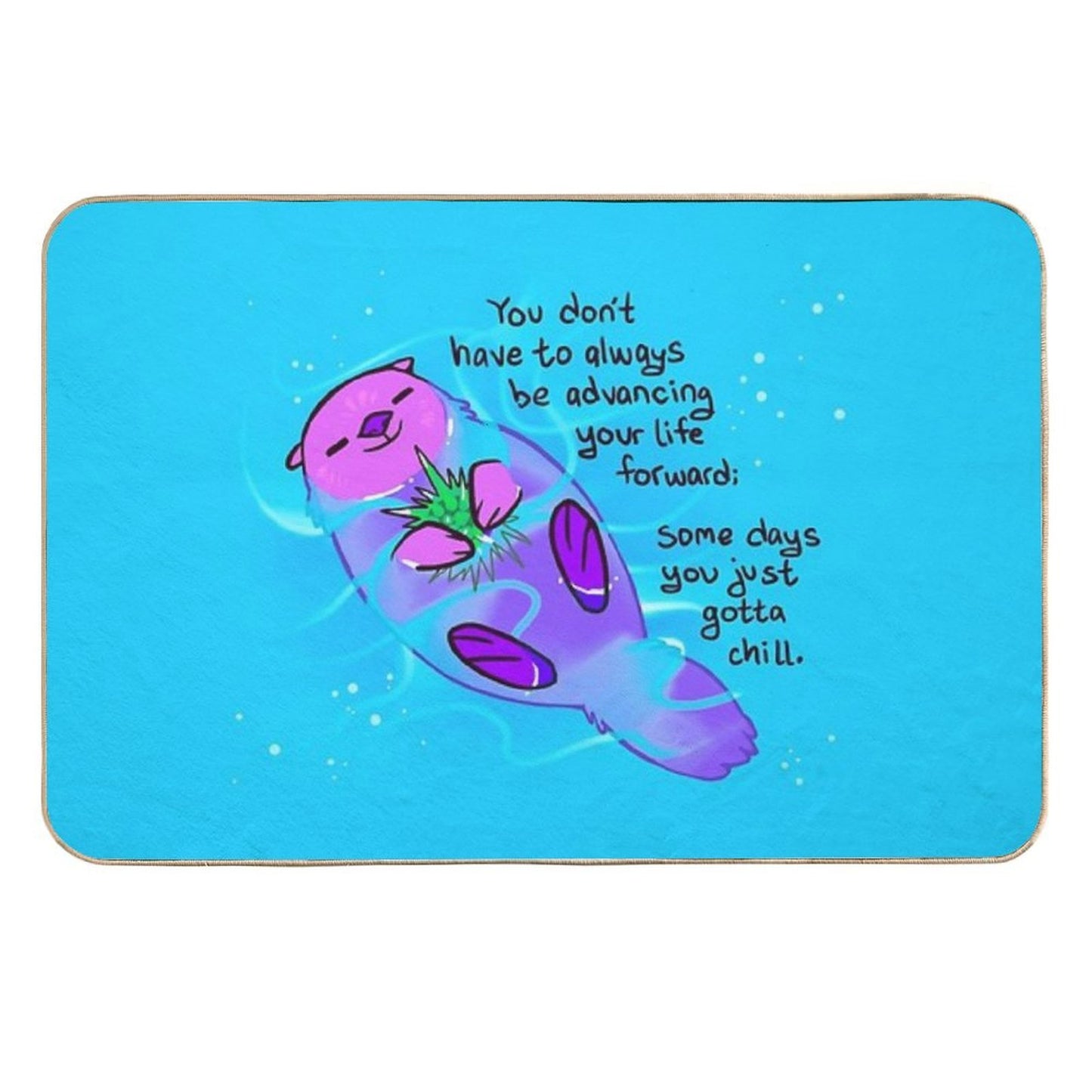Some Days You Just Gotta Chill Purple Otter Slip-Resistant Bath Mat