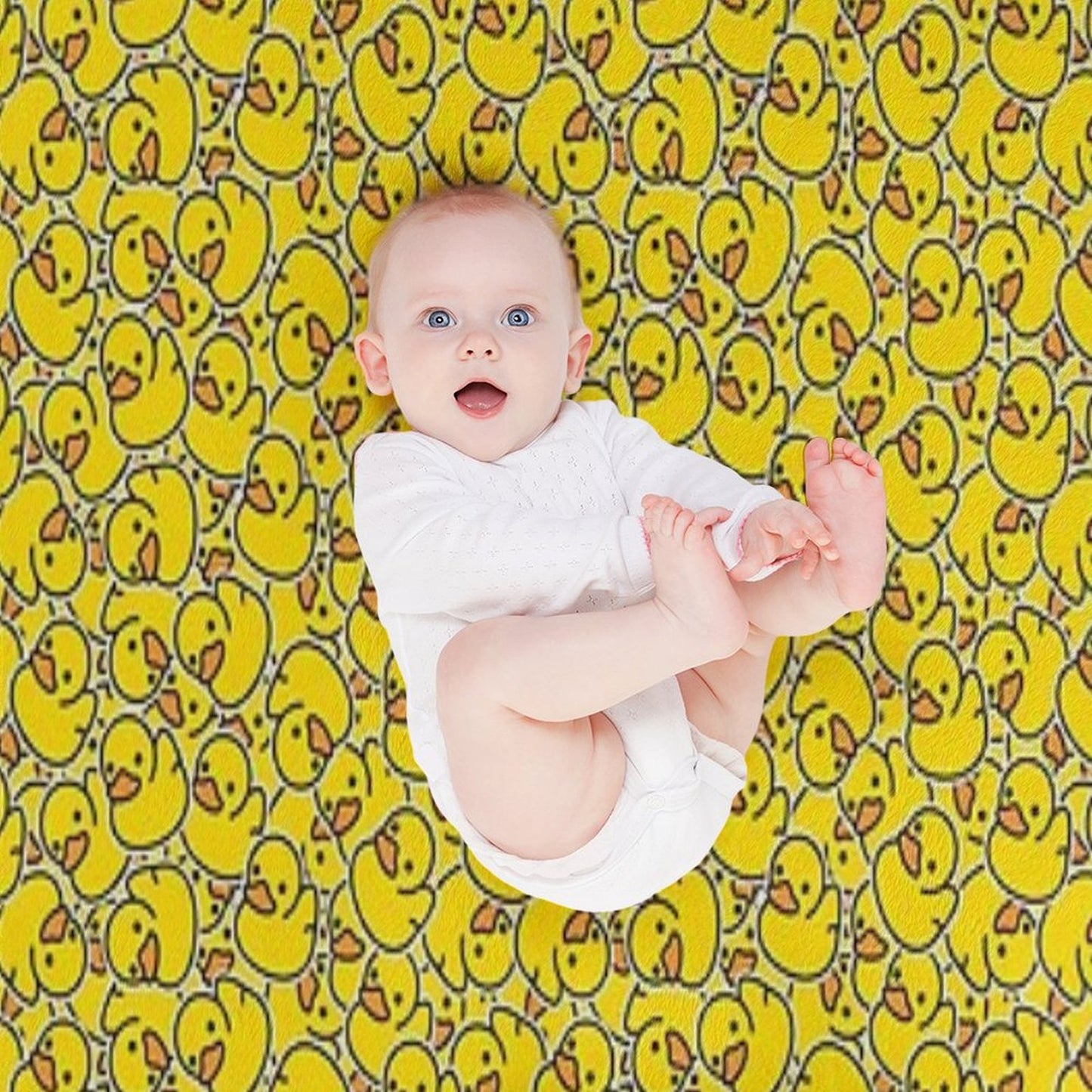 Yellow Classic Rubber Duck Versatility Throw Blanket