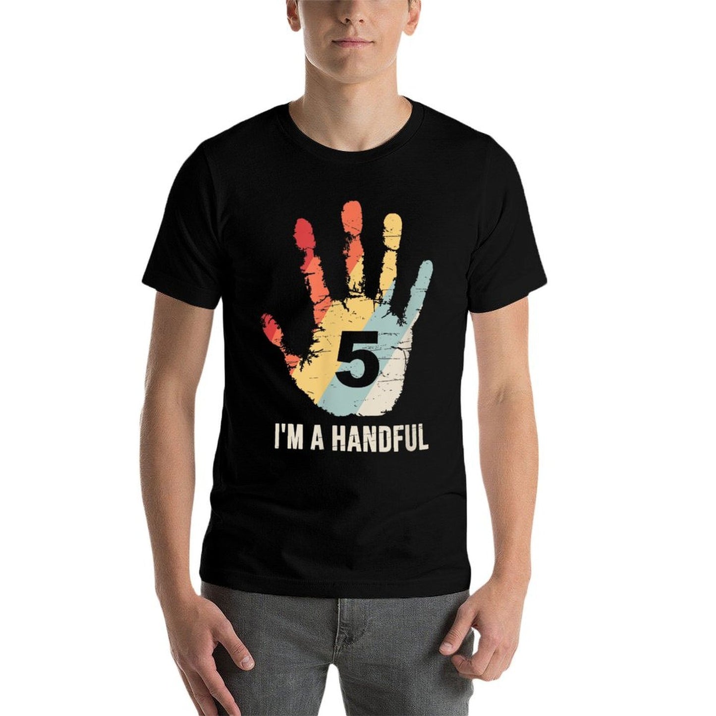 I'm A Handful Funny 5th Birthday For Five Year Old Boys Lightweight T-Shirt