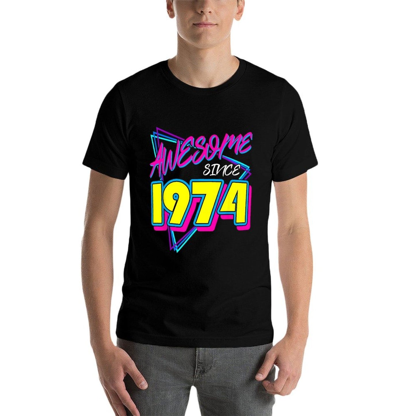 Awesome Since 1974 Retro 70s 80s Costume Party 50th Birthday Wrinkle-resistant T-Shirt