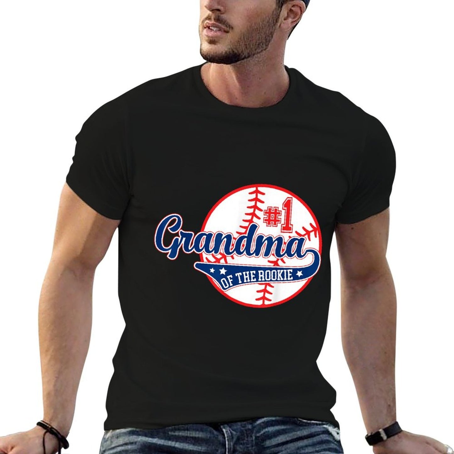 Grandma Rookie of Year 1st Birthday Baseball Theme Matching Polyester Blend T-Shirt