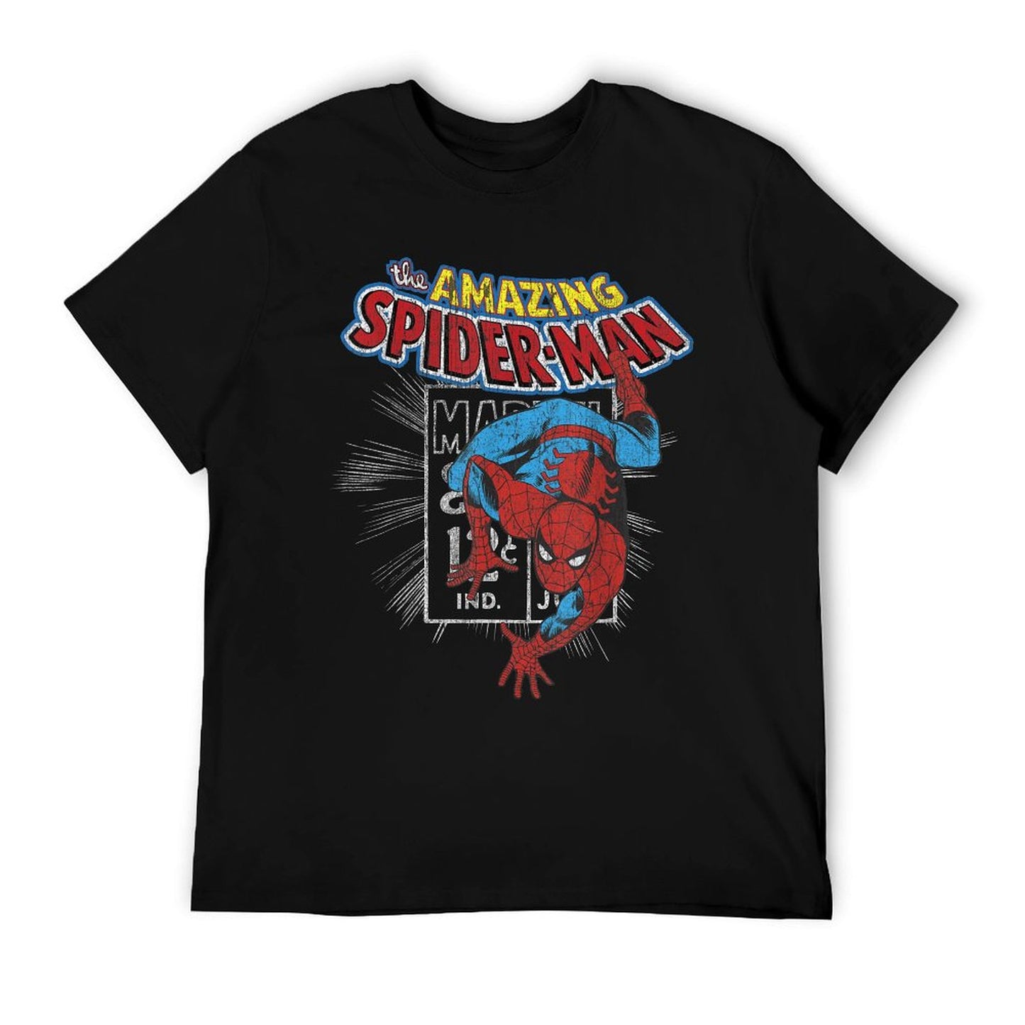 Marvel The Amazing Spider-Man Vintage Comic Poster Slim-fit Cut T-Shirt