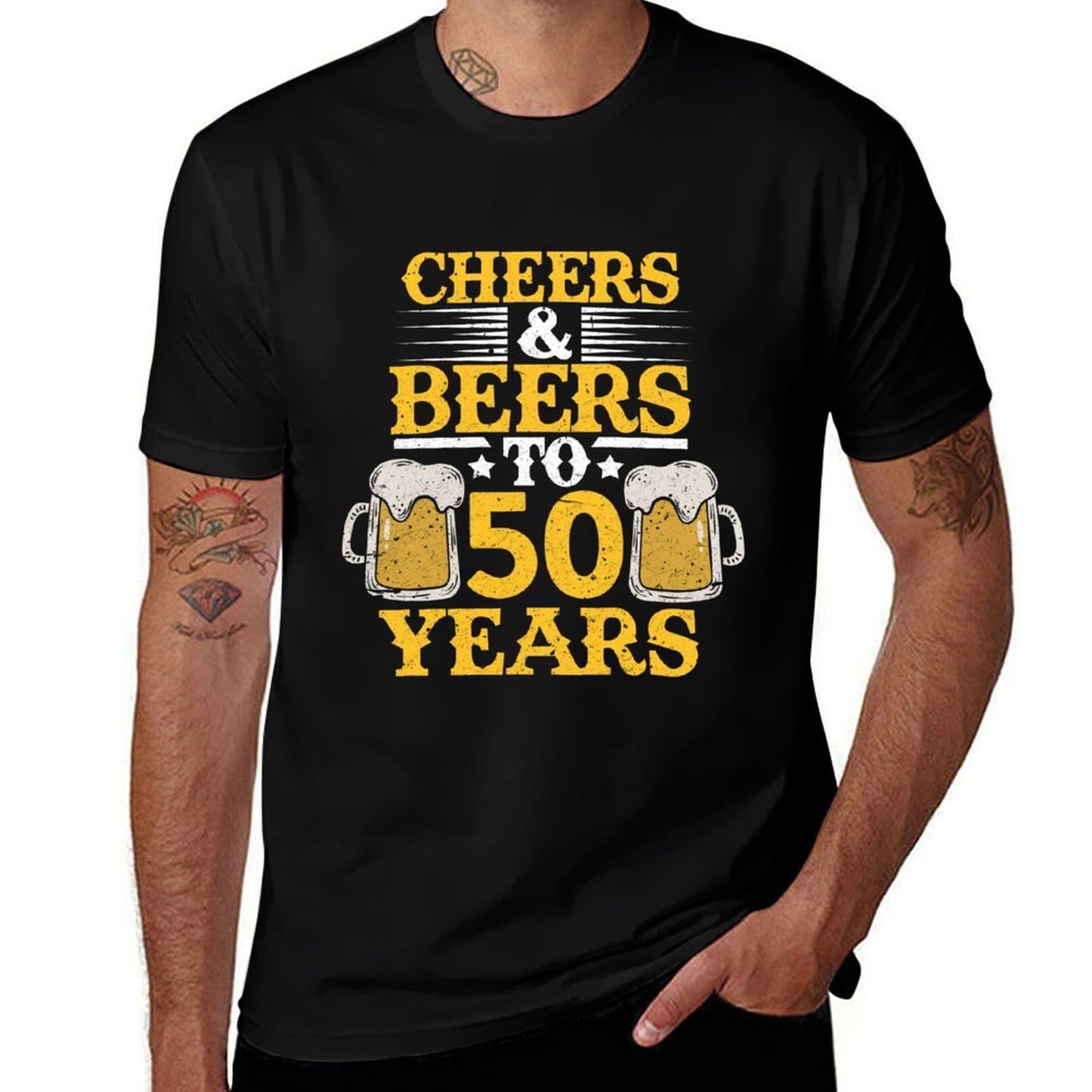 Cheers And Beers To 50 Years Funny 50th Birthday Slim-fit Cut T-Shirt