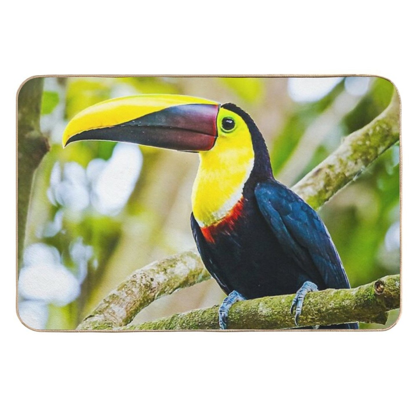 Toucan on A Branch Long-Lasting Bath Mat