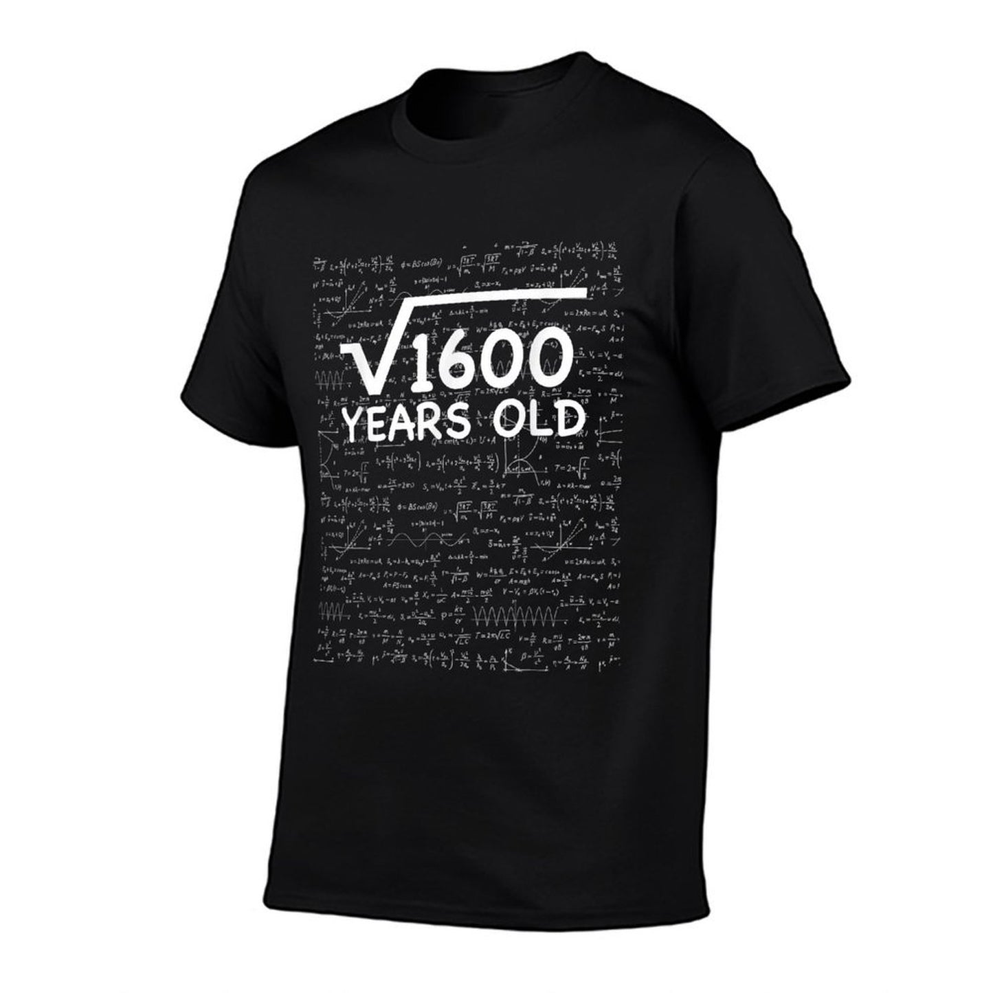 Funny 40th Birthday 40 Years Old Square Root Math Pun Gift Ribbed Collar T-Shirt