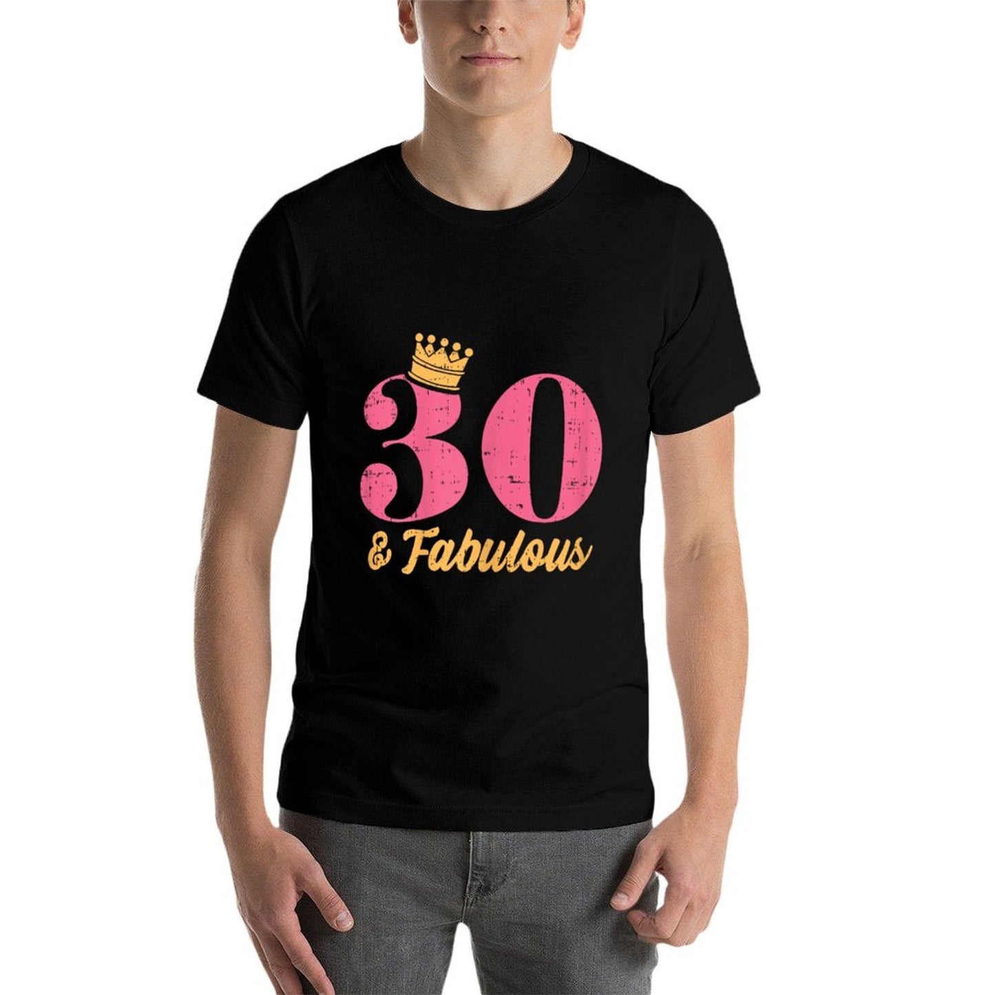 30 And Fabulous Crown Happy 30th Birthday 1991 Gift Women Ribbed Collar T-Shirt