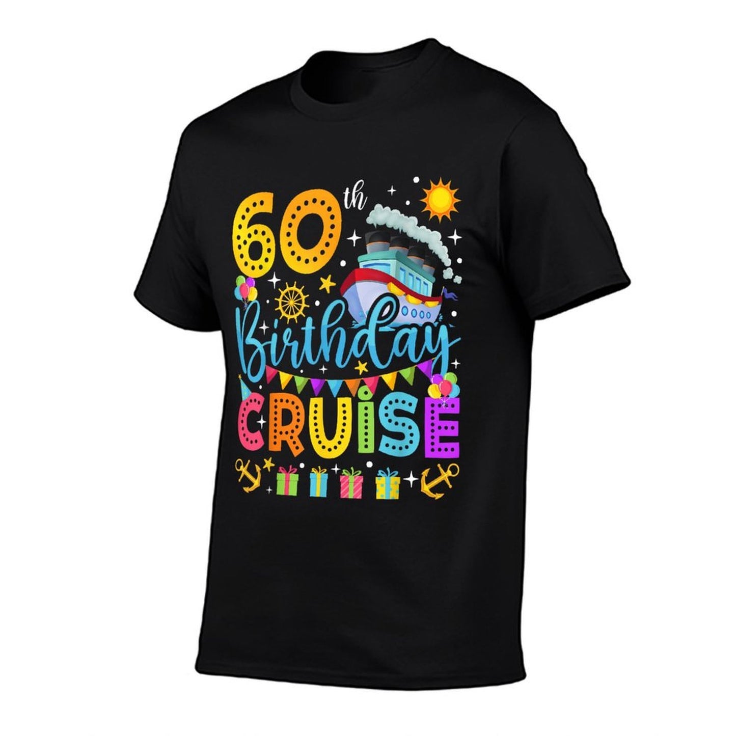 60th Birthday Cruise Cruising Lover 60 Years Old Bday Party Oversized Silhouette T-Shirt