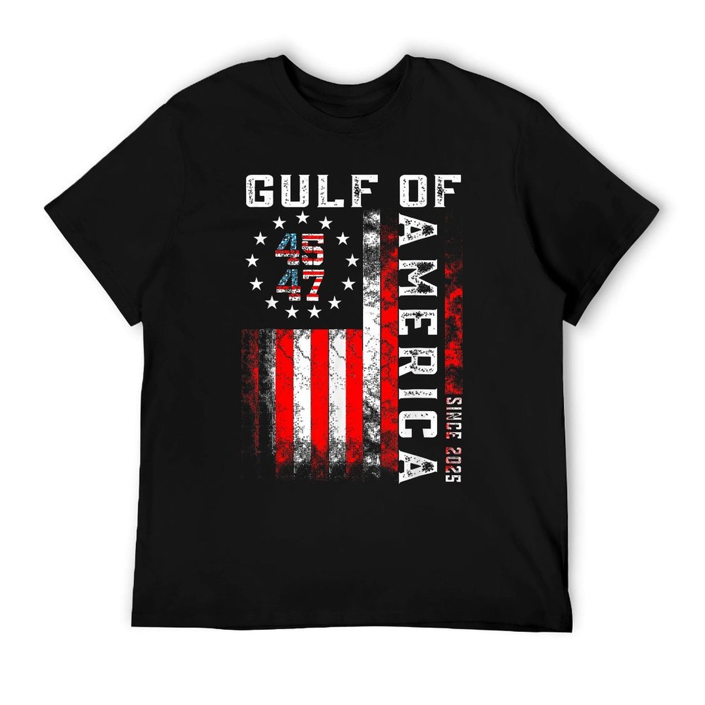 Gulf Of Usa America Funny Vintage Usa Flag Relaxed-fit T-Shirt