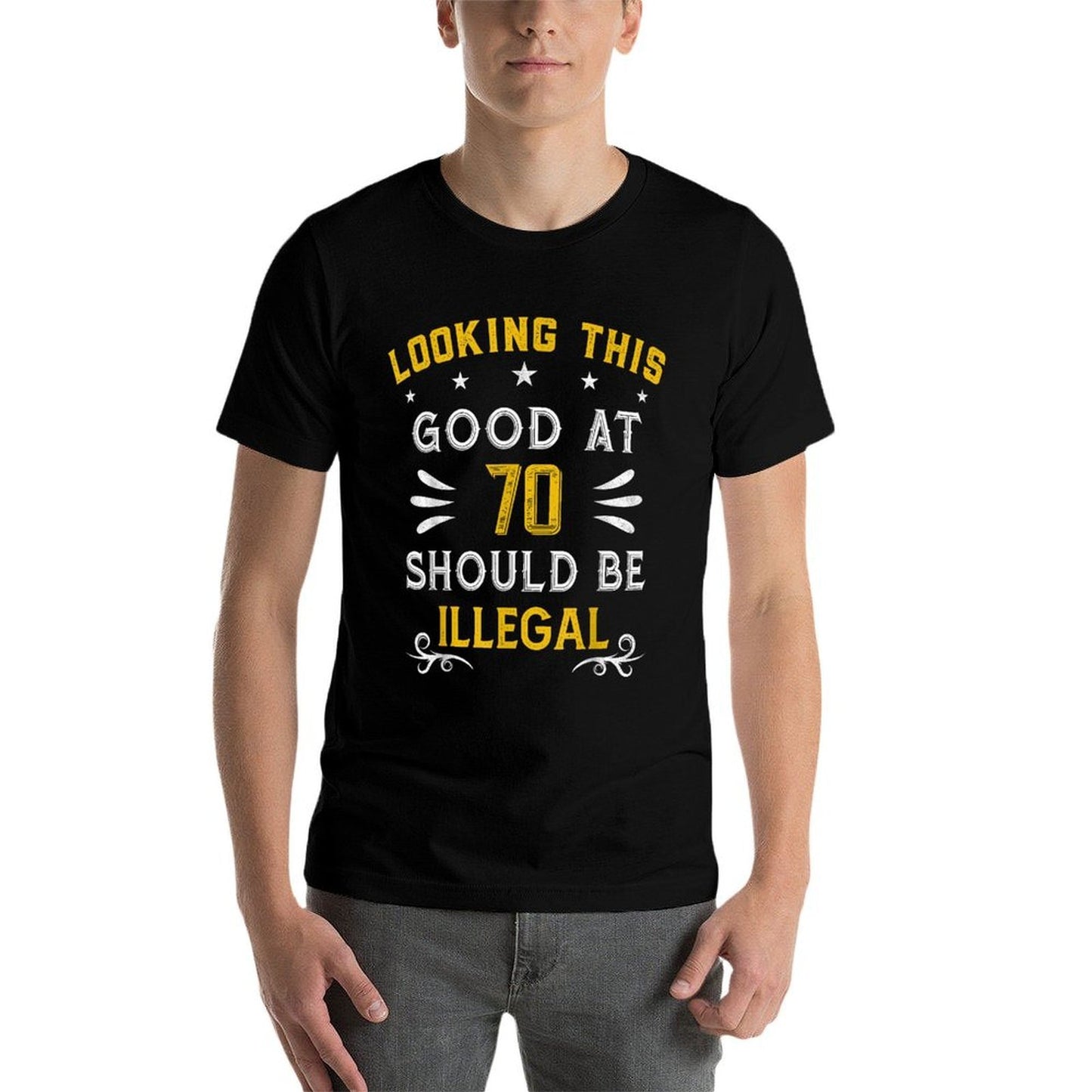 Looking This Good At 70 Years Old Gag Funny 70th Birthday Lightweight T-Shirt
