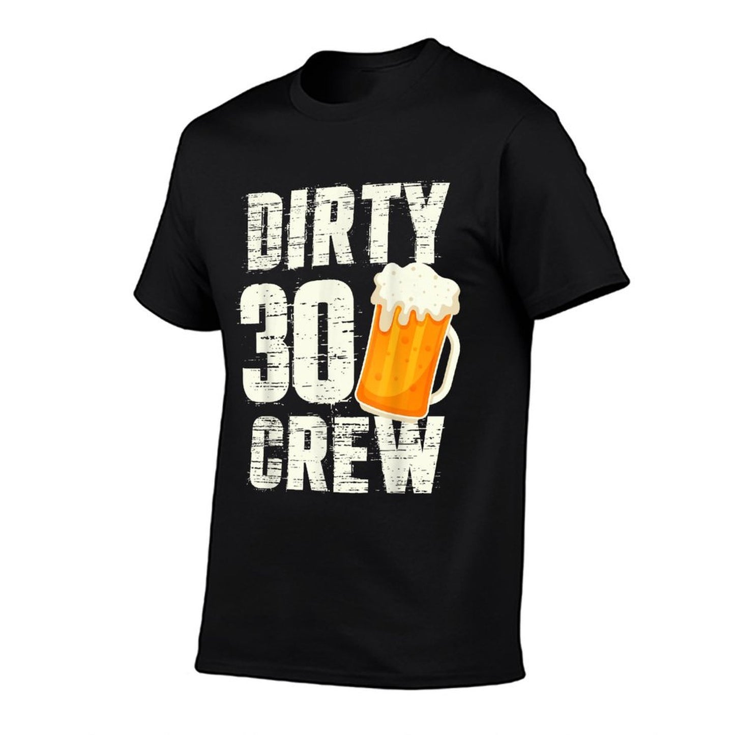 Dirty 30 Crew Funny 30th Birthday Drinking Beers Wine Party Ribbed Collar T-Shirt