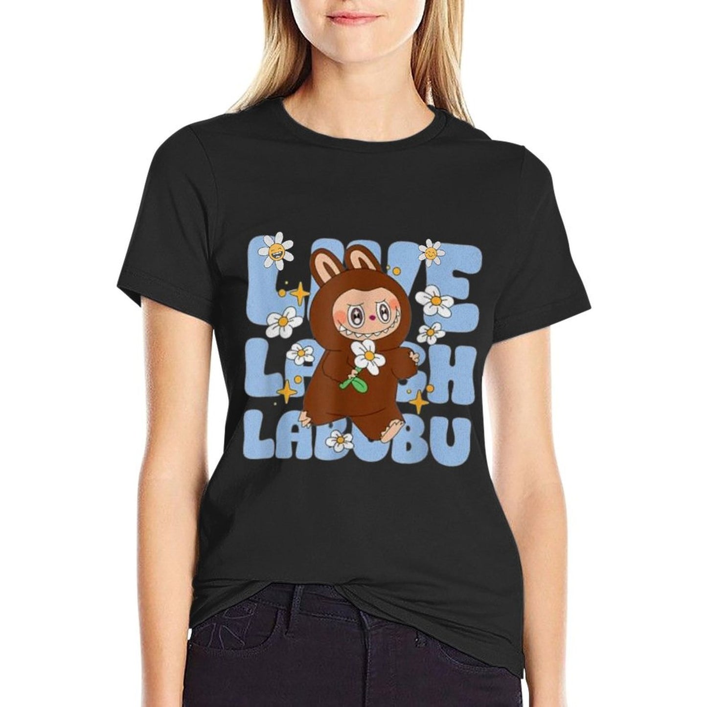 Cute Funny Live Laugh Labubu The Monsters Men Women Vintage-inspired T-Shirt