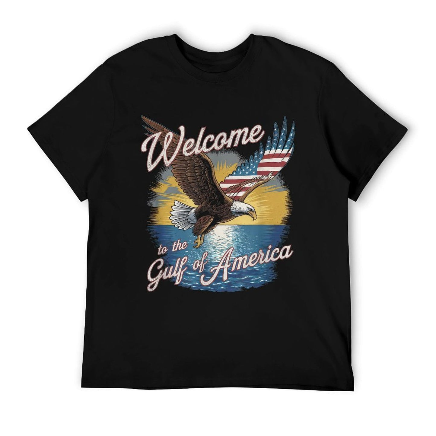 Gulf Of USA America Gift Men Women Flag Beach Heathered Texture T-Shirt