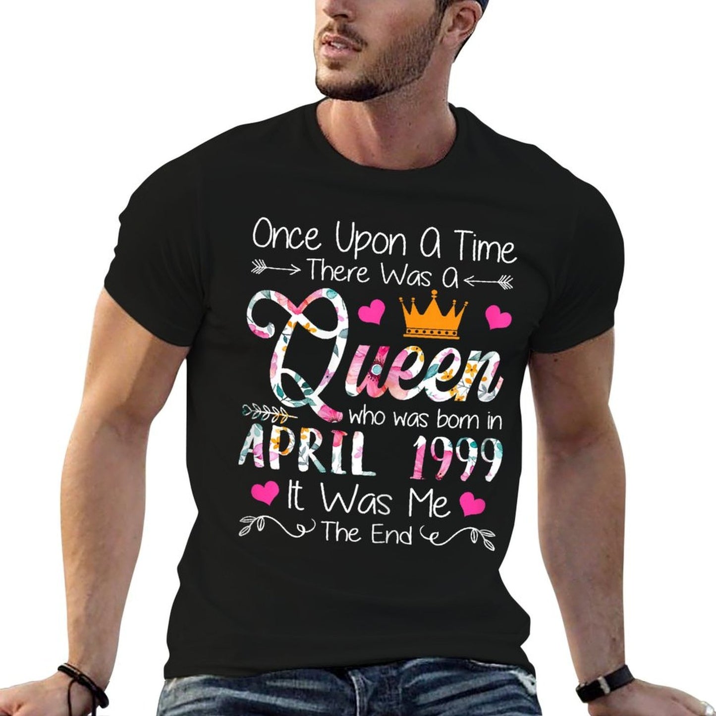 26 Years Old Birthday Girl 26 Birthday Queen April 1999 Trendy Pattern T-Shirt