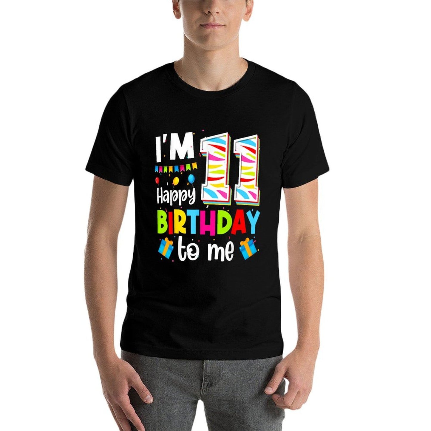 11th Happy Birthday 11 Years Old I'm 11 Year Old Boys Girls Heathered Texture T-Shirt
