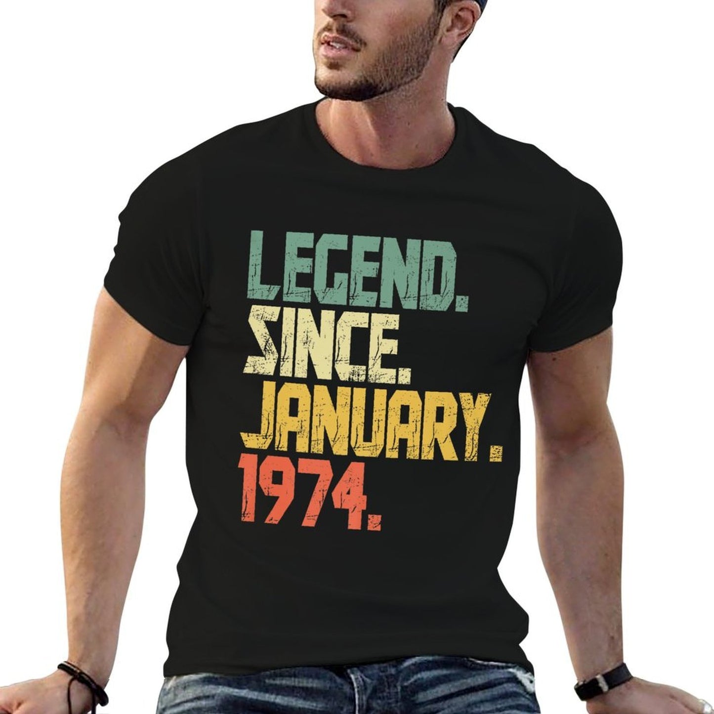 Funny 50 Years Old Vintage January 1974 Retro 50th Birthday Premium Oversized Silhouette T-Shirt