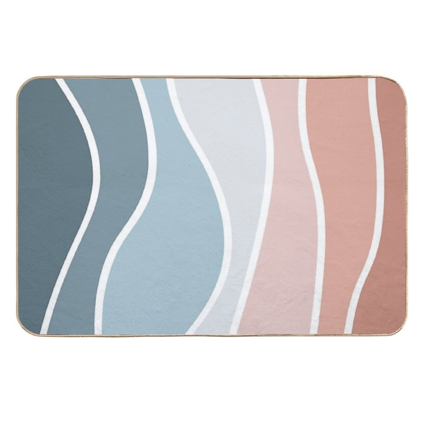 Blue And Pink Retro Style Design Odorless Bath Mat