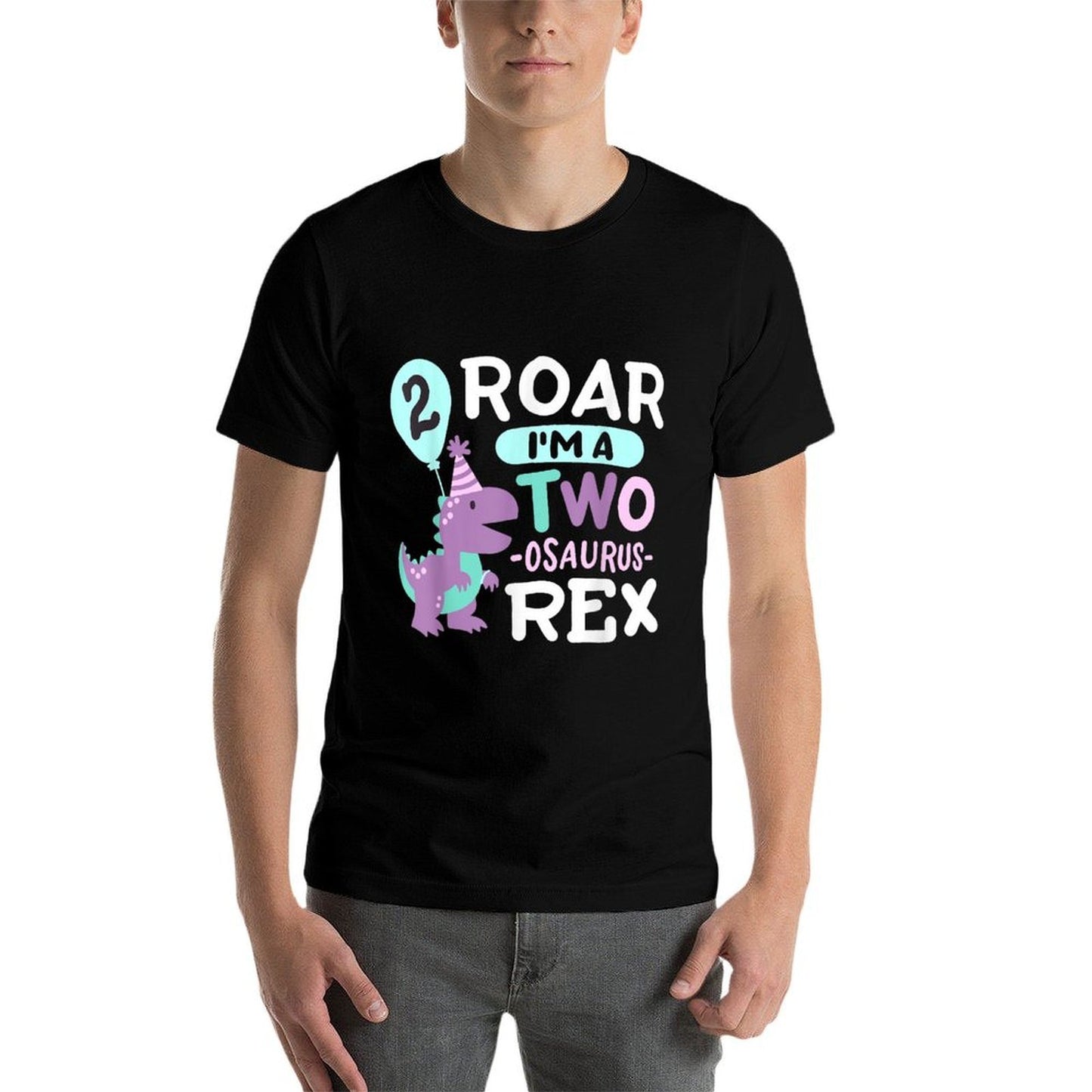 2nd Birthday Dinosaur T Rex Two Osaurus 2 Years Old Kids Wrinkle-resistant T-Shirt
