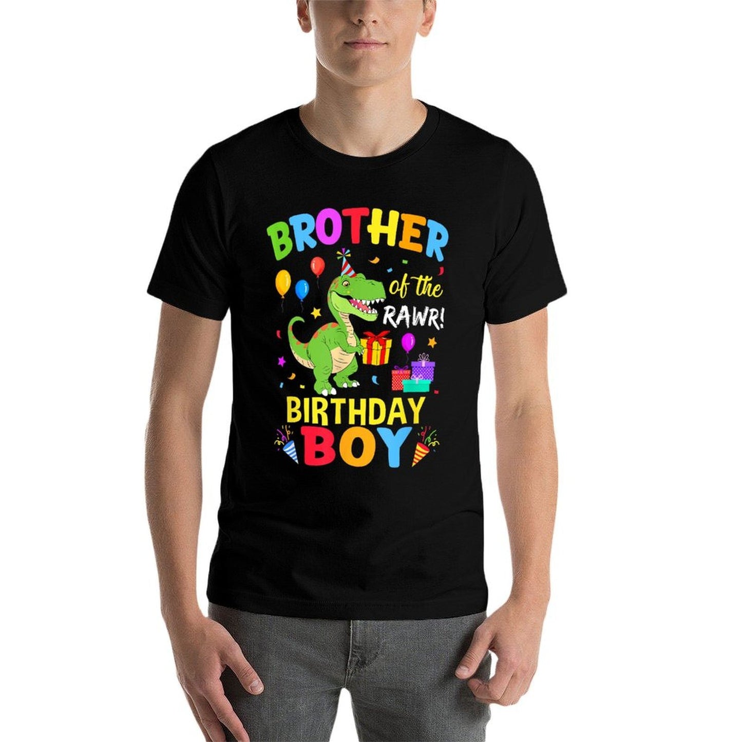 Brother Of The Birthday Boy T-Rex Funny Dinosaur Boy Party Lightweight T-Shirt