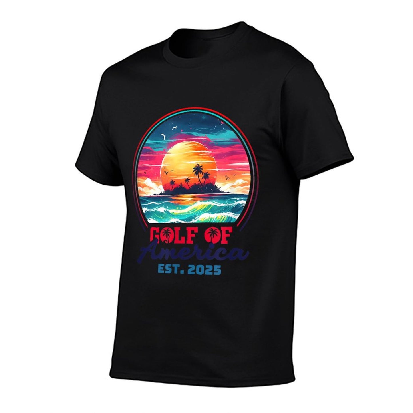 Funny USA America Shirt Gulf Of Us America Est 2025 Ribbed Collar T-Shirt
