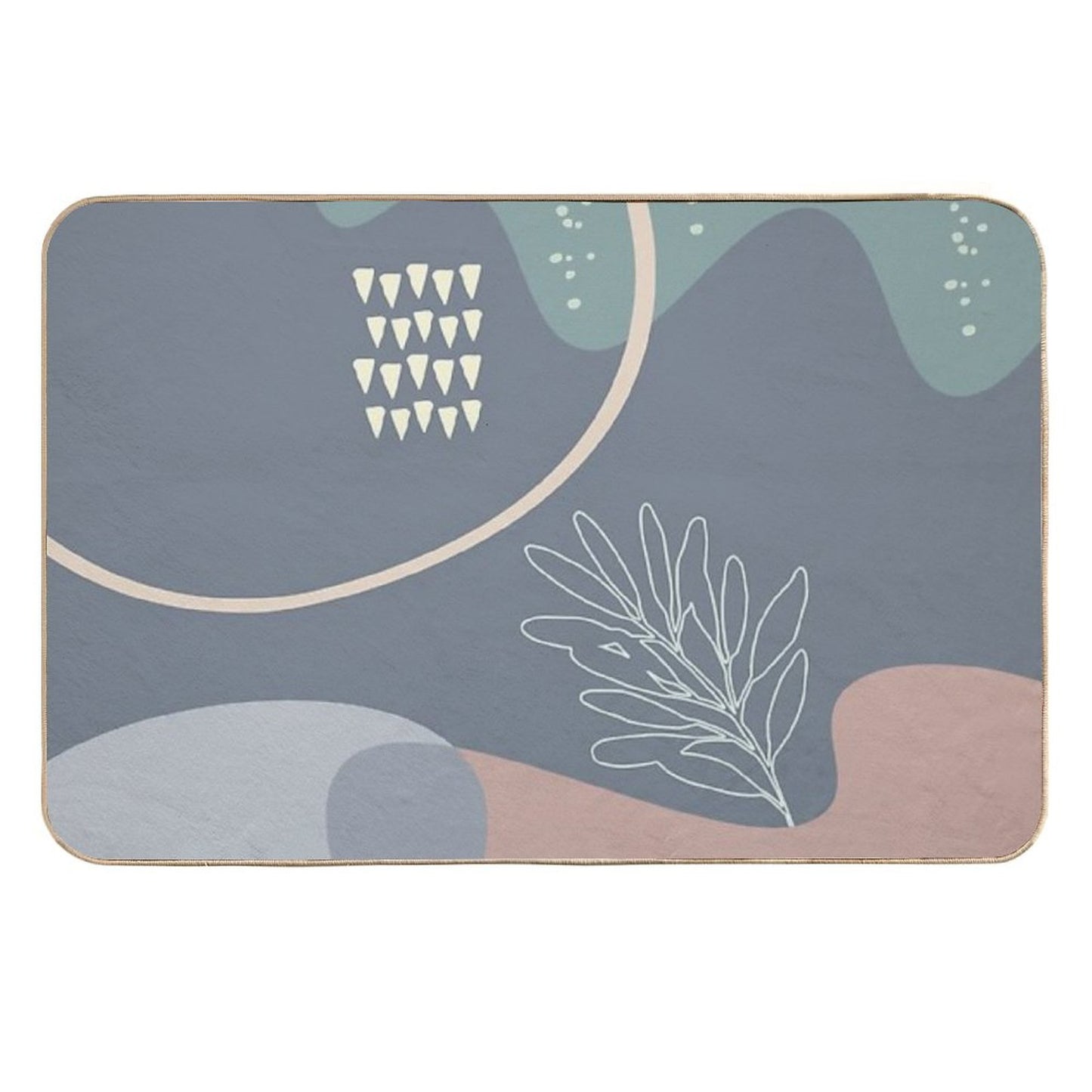 Luonto, Abstract Organic Shapes Art in Earth Tone Color Absorbent Bath Mat