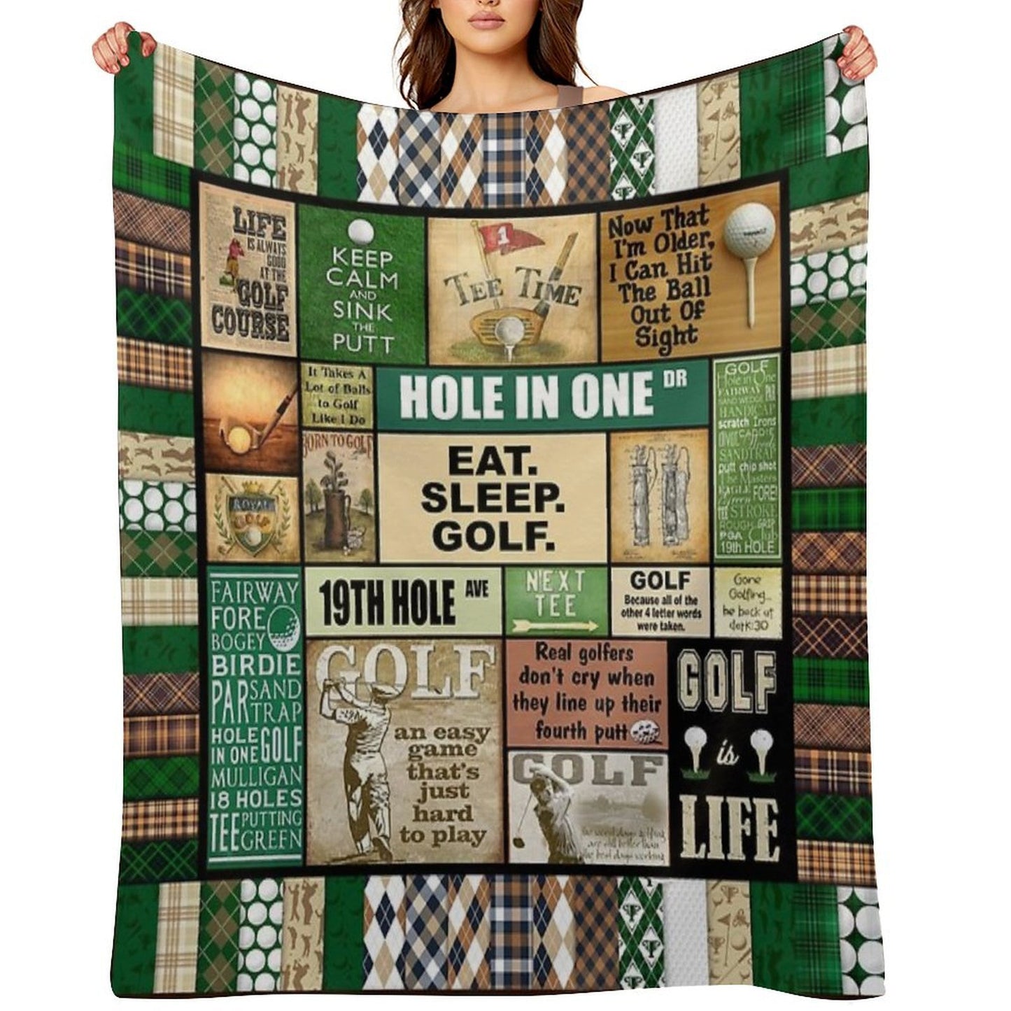 Golf Vintage Pattern Velvety-soft Throw Blanket