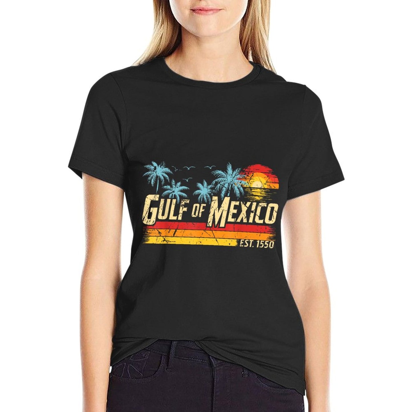 Gulf of Mexico Forever Retro Vintage Beach Mens Women Affordable Price T-Shirt