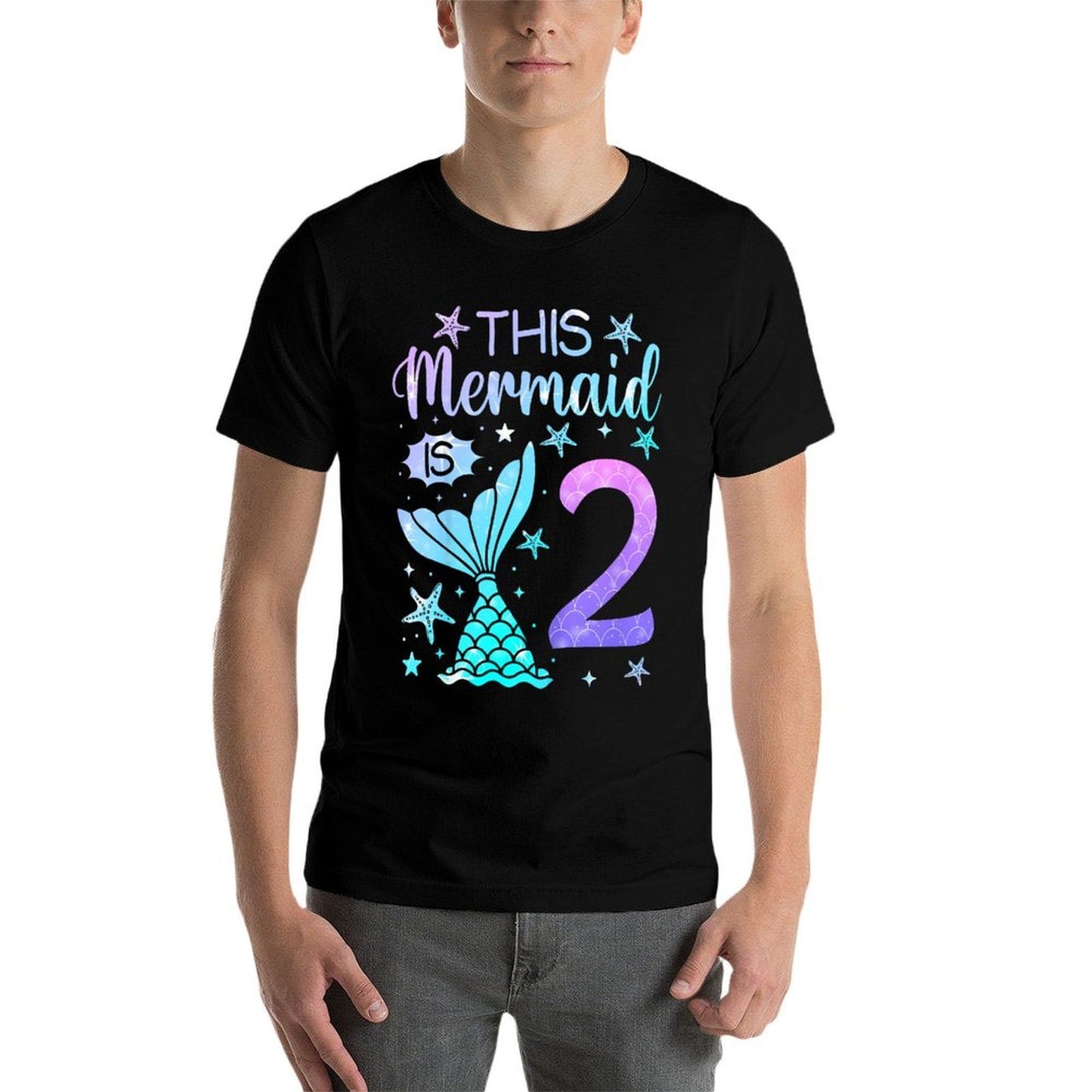 2nd Birthday Girl 2yr Two 2 Year Old Mermaid Bday Vintage-inspired T-Shirt