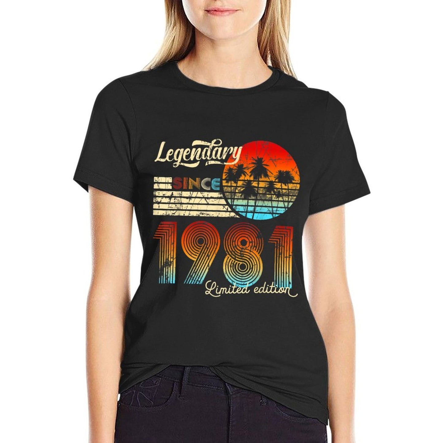 40Thbirthdaygifts Vintage Since 1981 40Th Birthday Heathered Texture T-Shirt