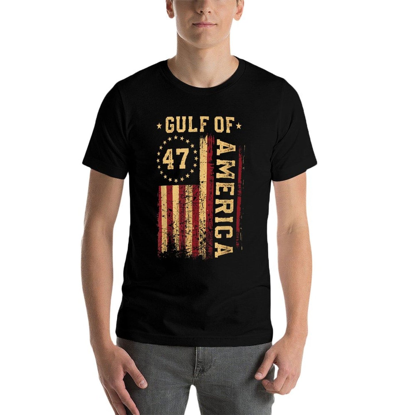 Gulf of USA America Funny USA Flag Soft T-Shirt
