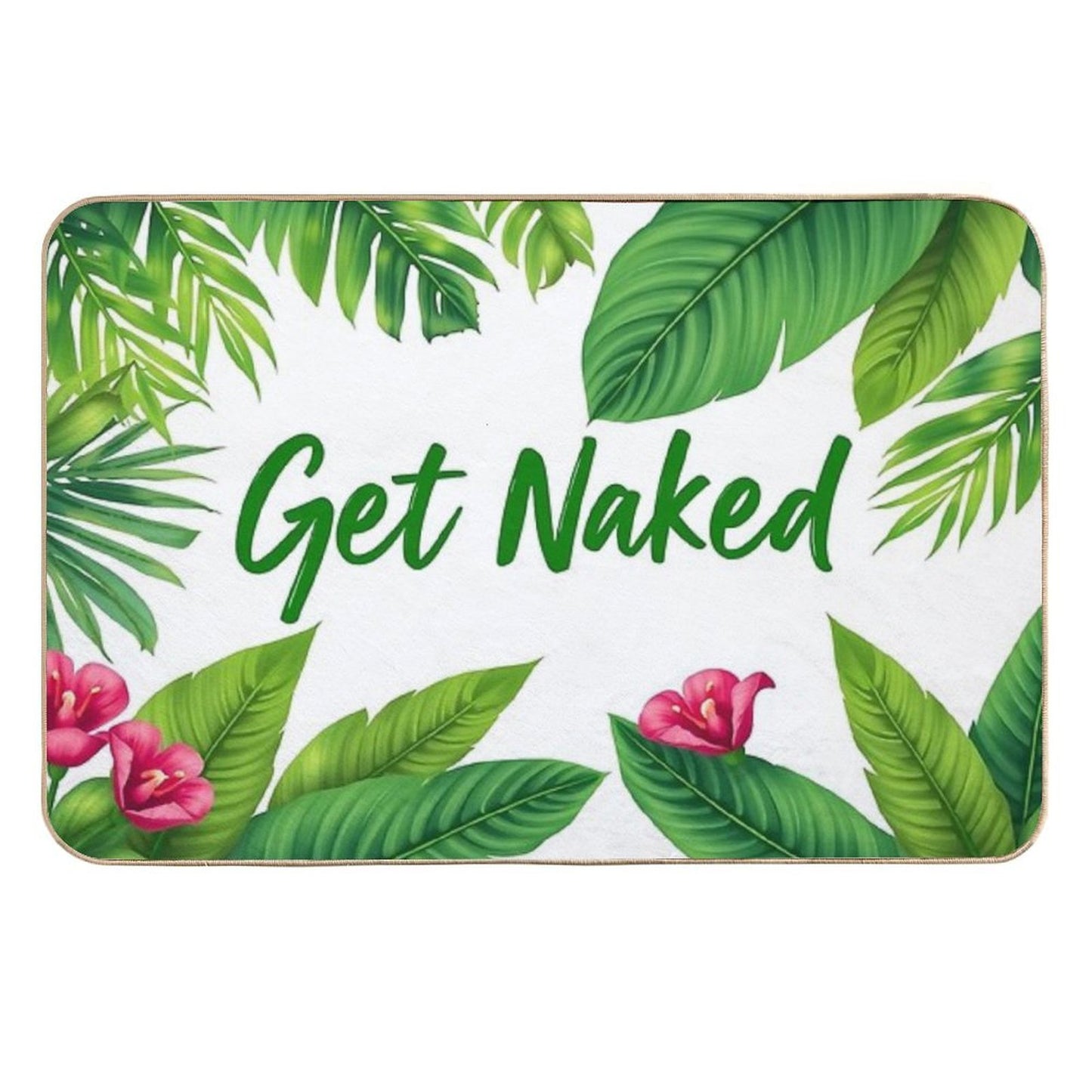 Get Naked, Tropical Jungle, Fun Bathroom Dirt-Trapping Bath Mat