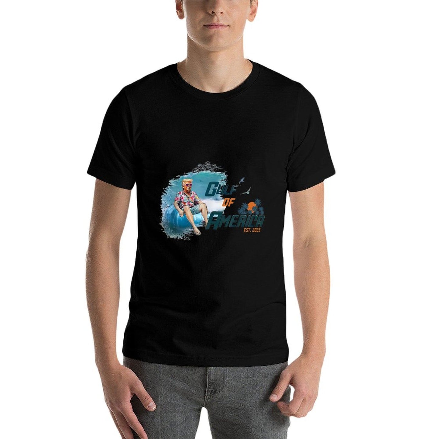 Retro Gulf Of USA America 2025 American Flag Gulf Mexico Wrinkle-resistant T-Shirt