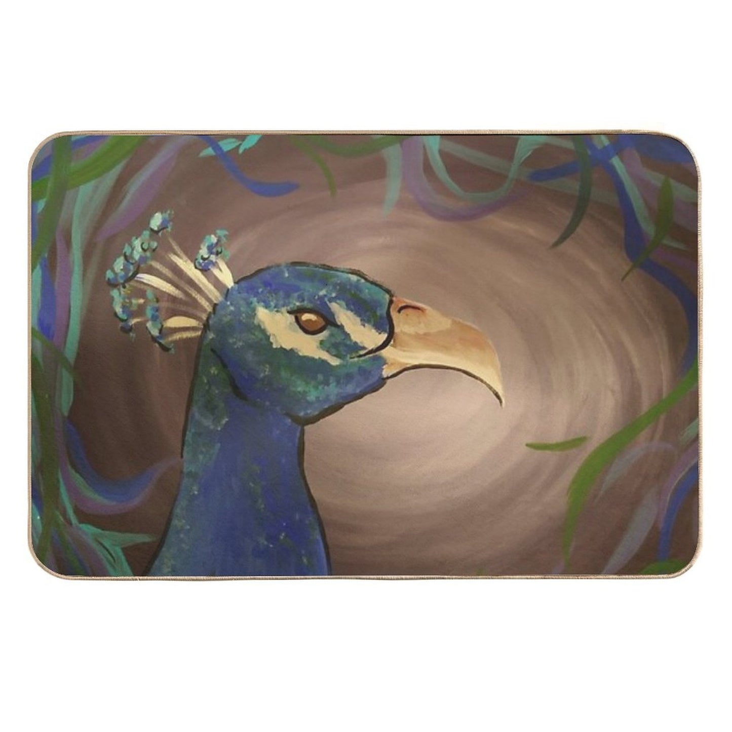 Blue Peacock Easy To Clean Bath Mat