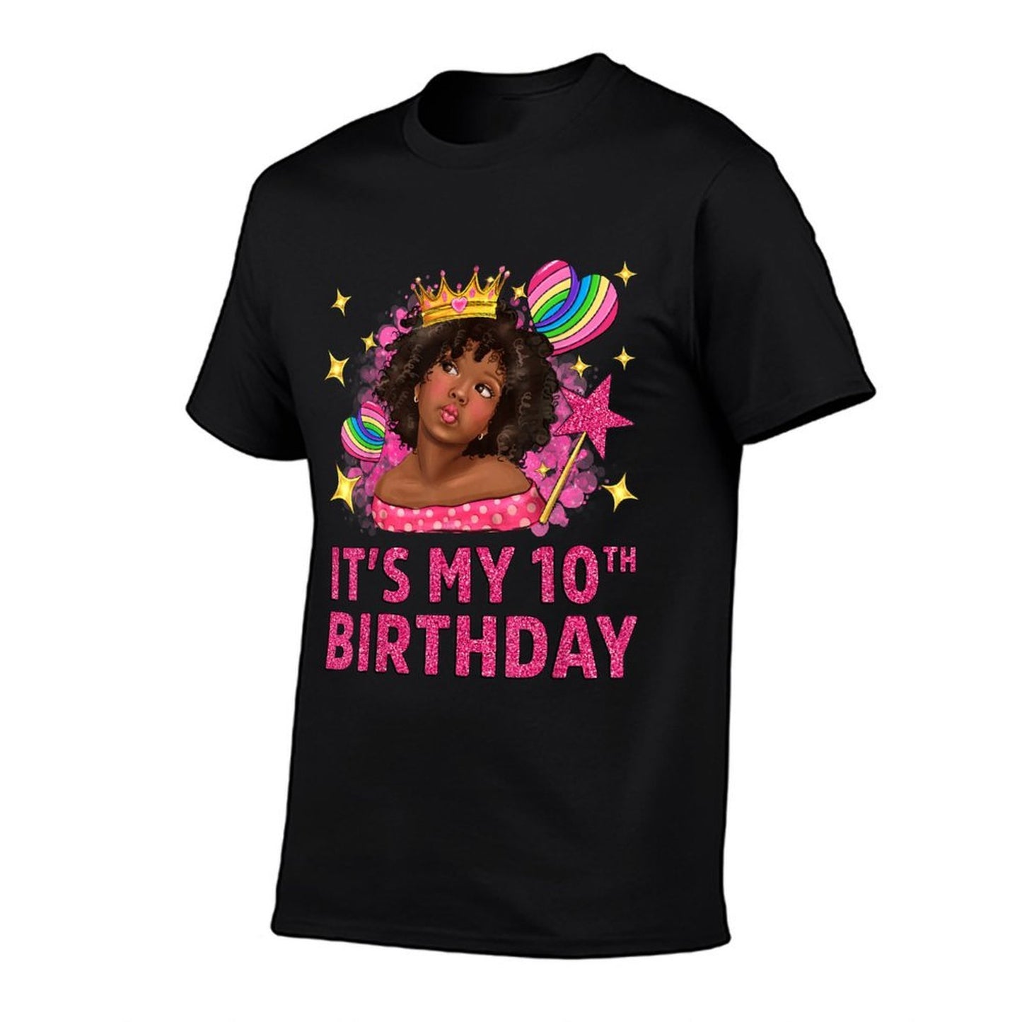 It's My 10th Birthday Black Girl African American Black Kids Breathable T-Shirt