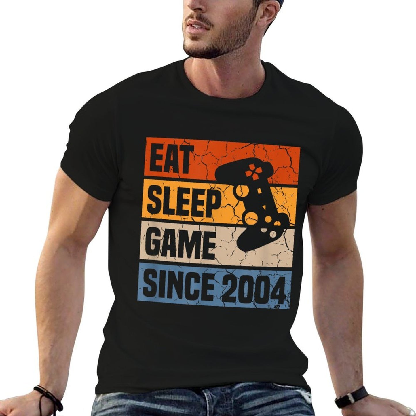21 Years Eat Sleep Game Since 2004 Gaming 21st Birthday Versatile T-Shirt