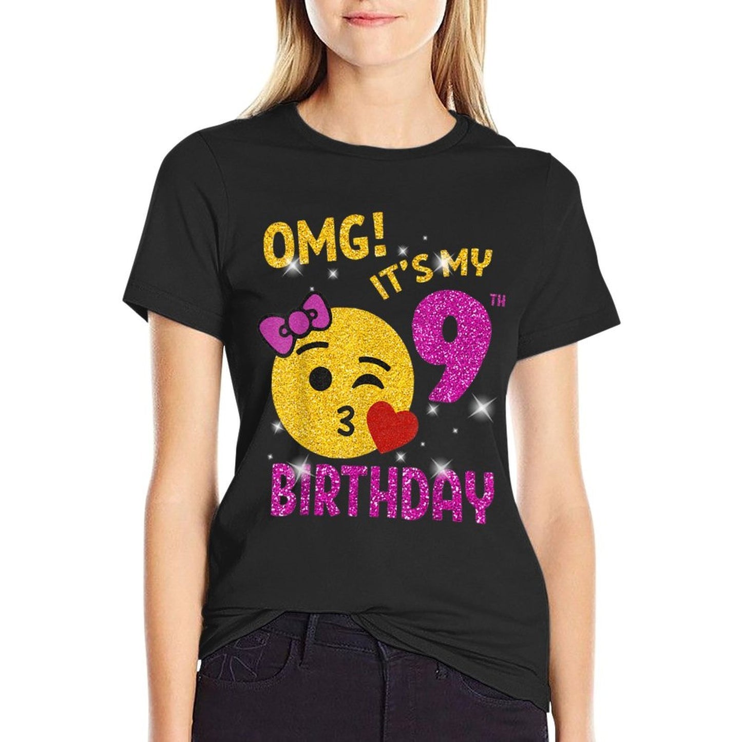 OMG It's My 9th Birthday Girl Cute 9 Yrs Old Birthday Party Vintage-inspired T-Shirt