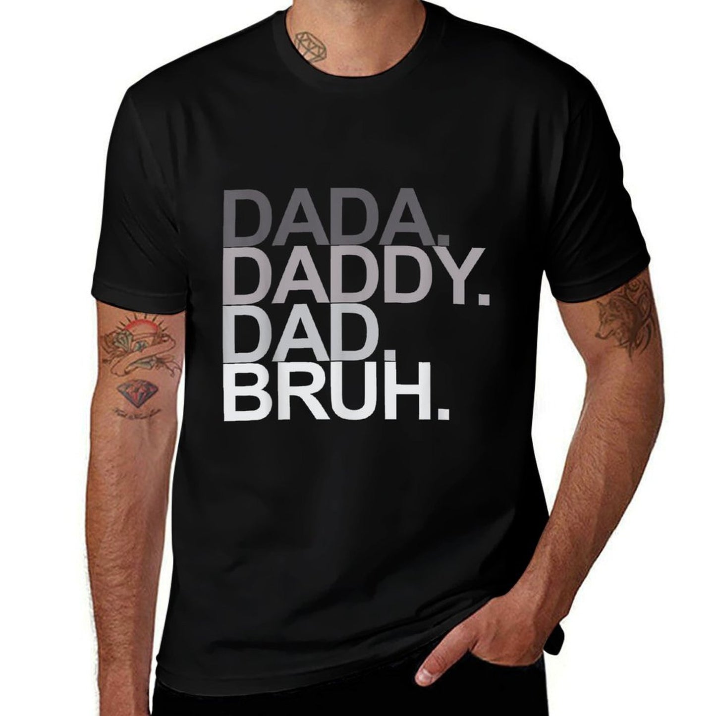 Dada Daddy Dad Bruh Funny Husband Dad Father's Day Mens Graphic-printed T-Shirt